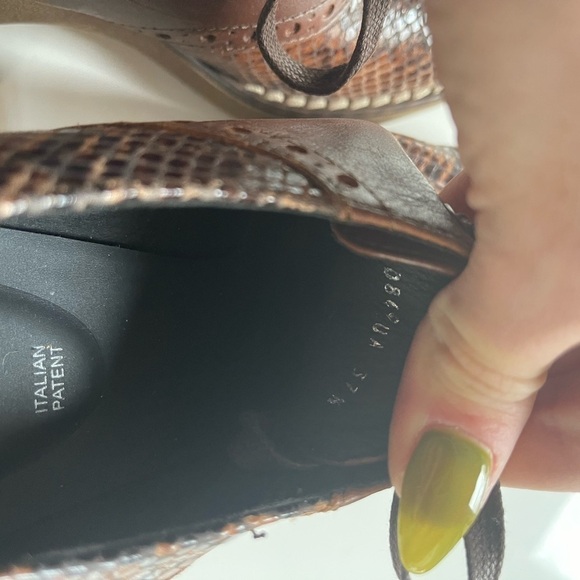 Geox Respira Adrya Leather Block Heel Lace Up Shoe - US 6.5 - Picture 10 of 10